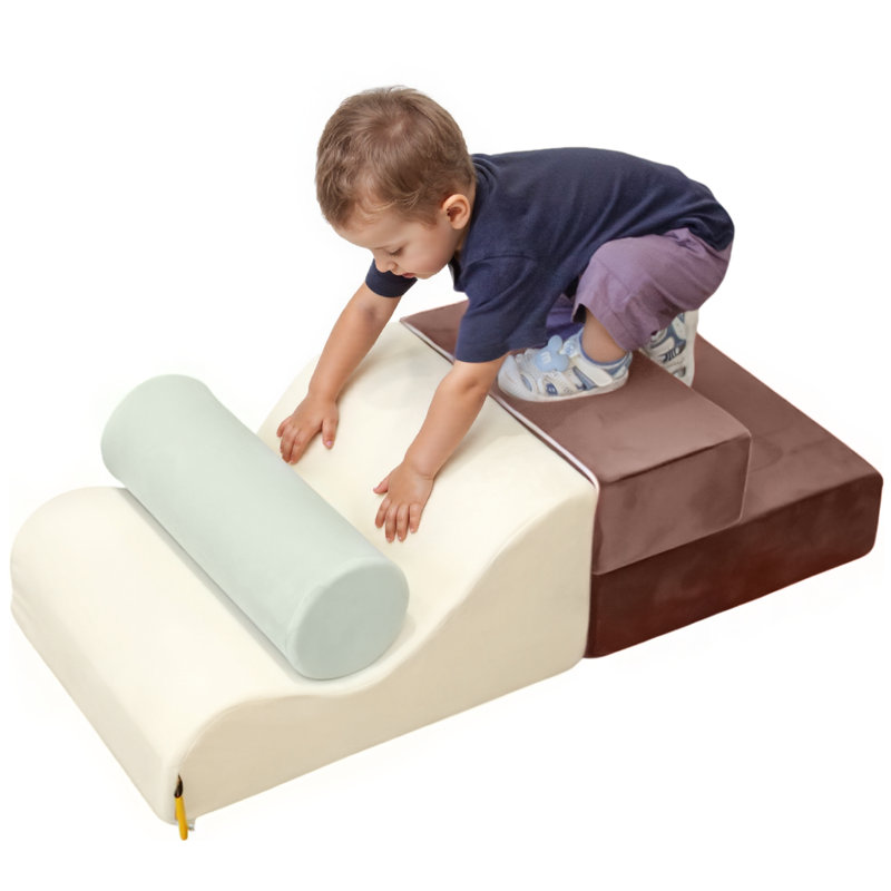  SoftPark 3Pcs Foam Climber Set, Earth-Tone Soft Play Blocks
