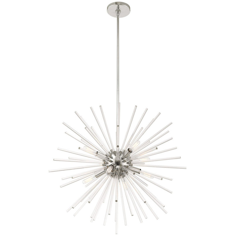 Lustre sphérique spoutnik à 8 lumières Ryzen, Chrome poli, H 14 po x l 20 po x P 15 po