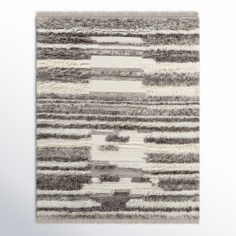 Rafe Handwoven Wool Cream/Dark Brown/Taupe Area Rug