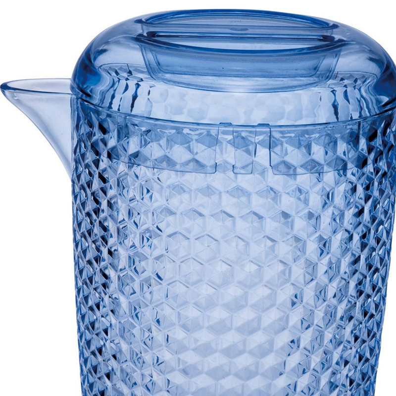 Set of Six Blue Acrylic Pitcher
