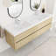 Ensemble de meuble-lavabo mural 72 po avec double lavabo double intégré en résine-904334492-904334490