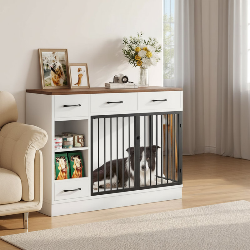 La conception à double porte, avec une cloison réglable, peut accueillir de 1 à 2 chiens de taille petite à moyenne, facilitant l'entrée et la sortie.
