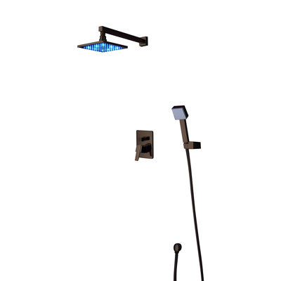 Oil Rubbed Bronze Shower System with Wall Jets and Rainfall Showerhead