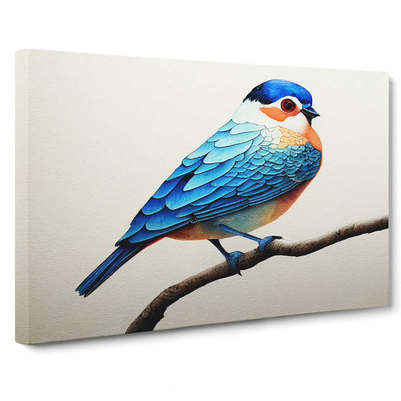 Cosmopolitan Watercolour Bird - Wrapped Canvas, 50cm H x 76cm W x 3cm D