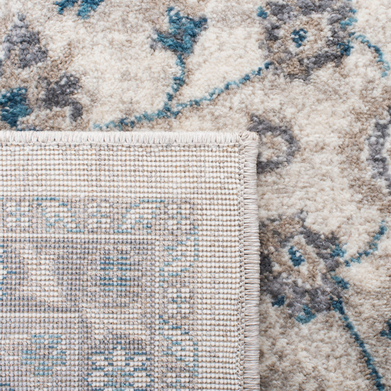 Eileen Oriental Ivory/Blue Area Rug, Rectangle 8' x 10'