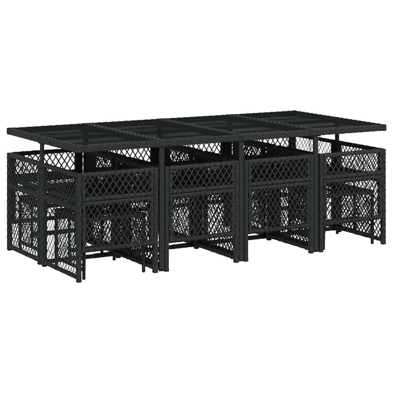 Patio Dining Set with, Black, Black