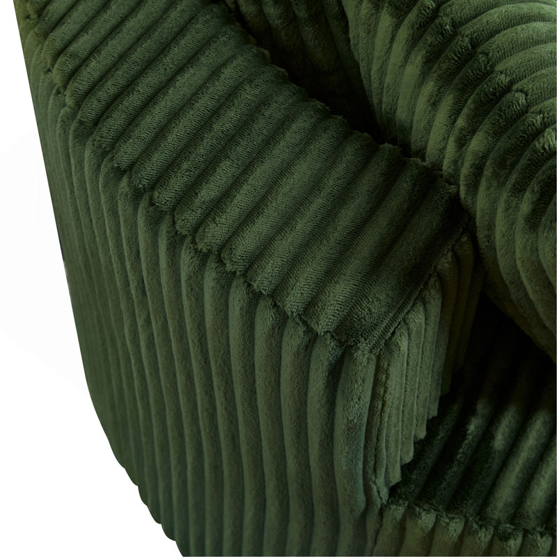 Upholstered 45.87 " Fabric Sofa, Green Fabric