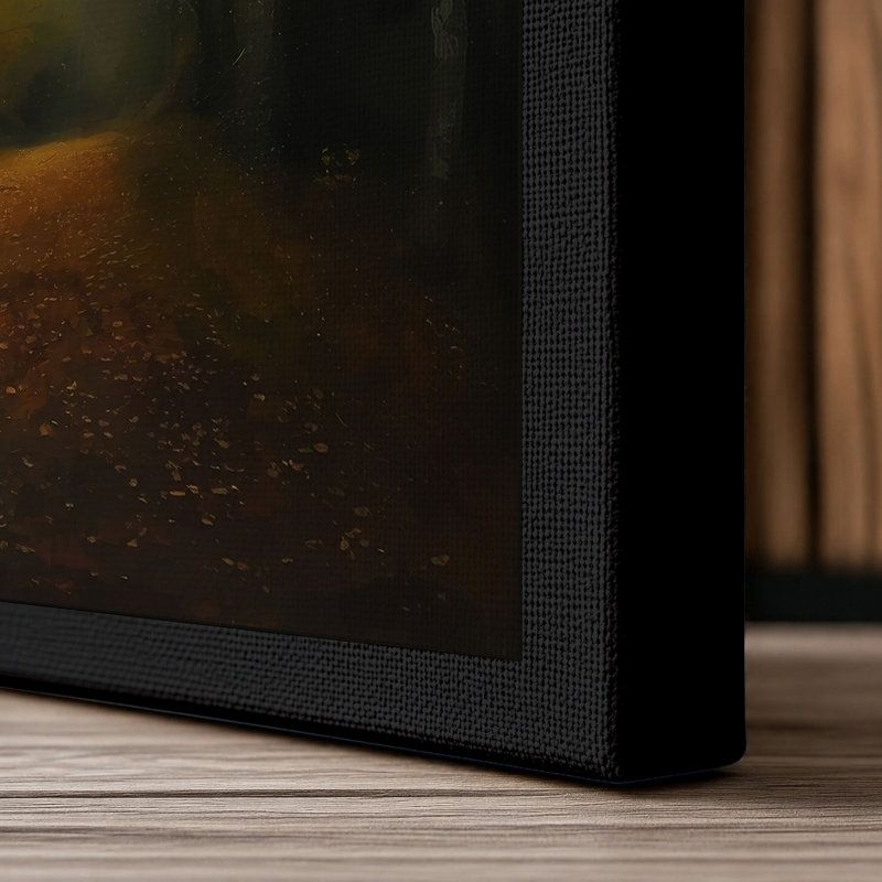 Forest Path to Light Atmospheric - Wrapped Canvas, 18x12 - 45.7 x 30.5 cm, Black Border