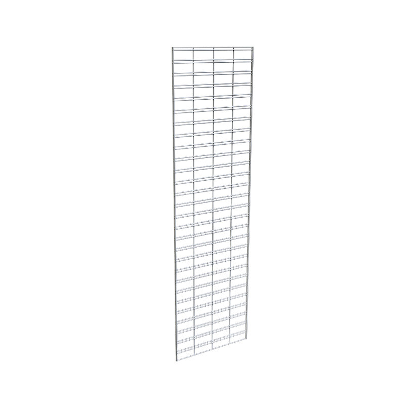 Chrome 2' x 7' Wire Slatgrid Panel for Versatile Displays