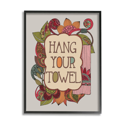 «Hang Your Towel Intricate Floral Mandala Shapes» par Valentina Harper - cadre flottant, impression sur toile