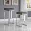 Tabouret de bar rembourré gris et chrome-1082911456