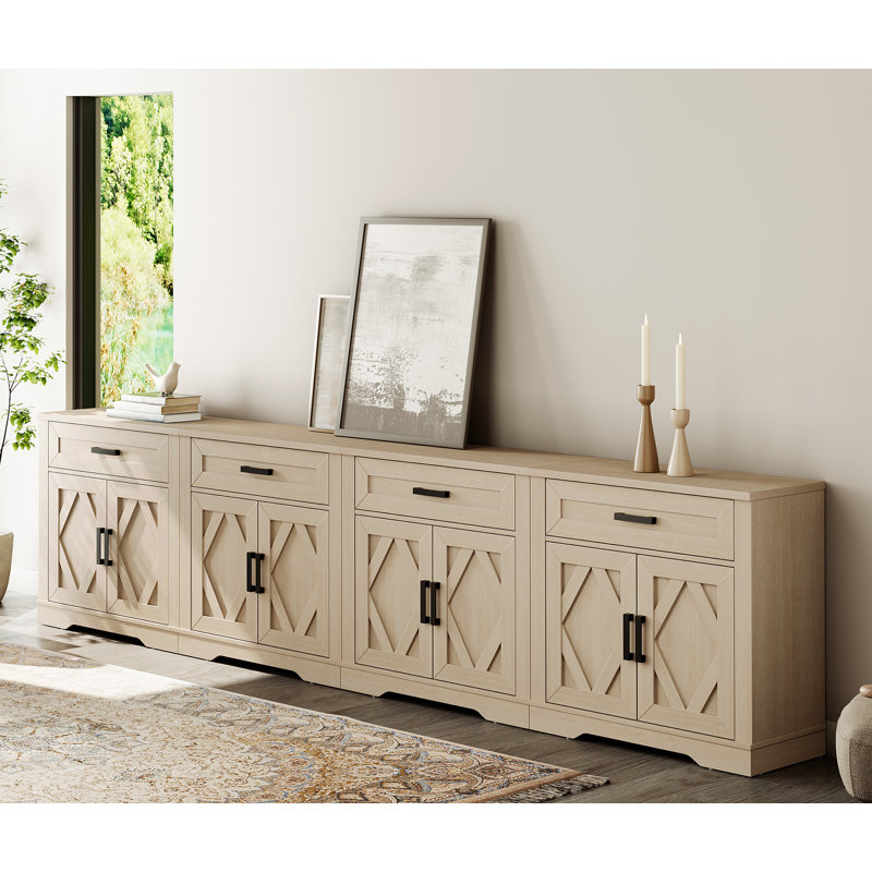 Laziza 126" W 4-in-1 TV Stand, Beige