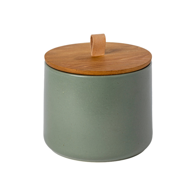 Casafina Pacifica Jar, 6.2" H x 7.8" W x 7.8" D, Artichoke