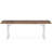 Rectangular Computer Desk With Wood Brown Top And White Metal Base For Home Office-679842315
