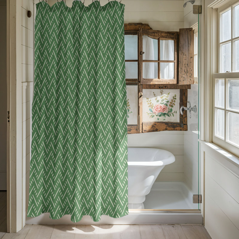 Rideau de douche Pine Cream, H 74 po x l 71 po