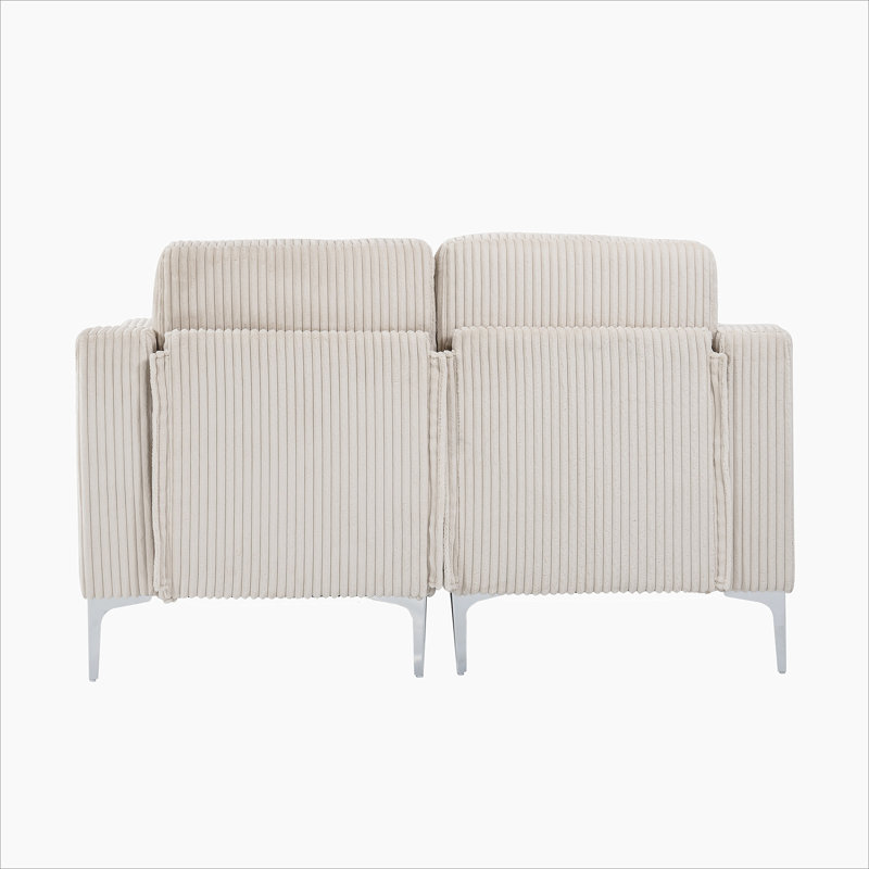 Canapé modulaire modulaire à deux places, canapé modulaire en velours côtelé, beige