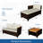 3-Piece L-Shaped Wicker Patio Set With Beige Cushions And Acacia Wood Storage Table-991976245