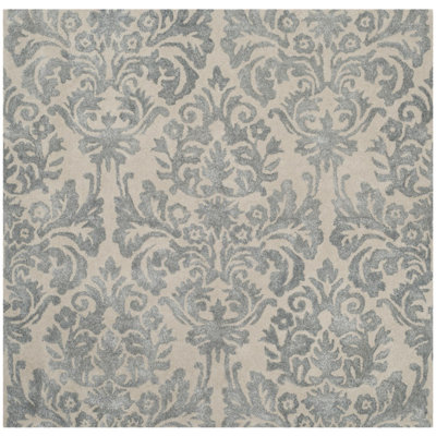 Tapis ivoire / argent en laine / viscose touffeté à la main Domingues