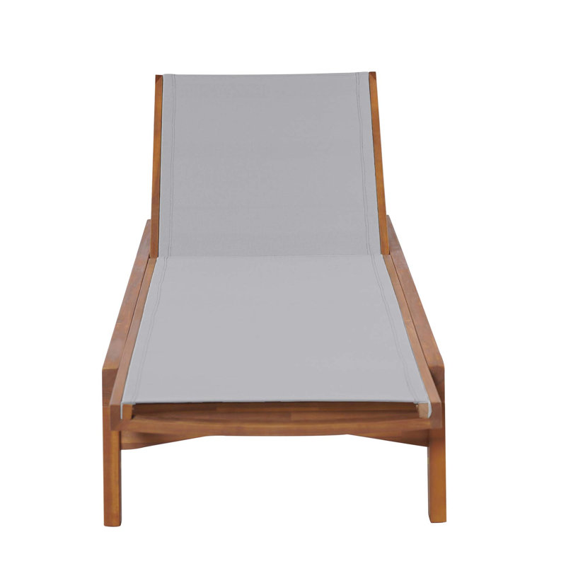 Chaise longue d'extérieur, Gris / naturel