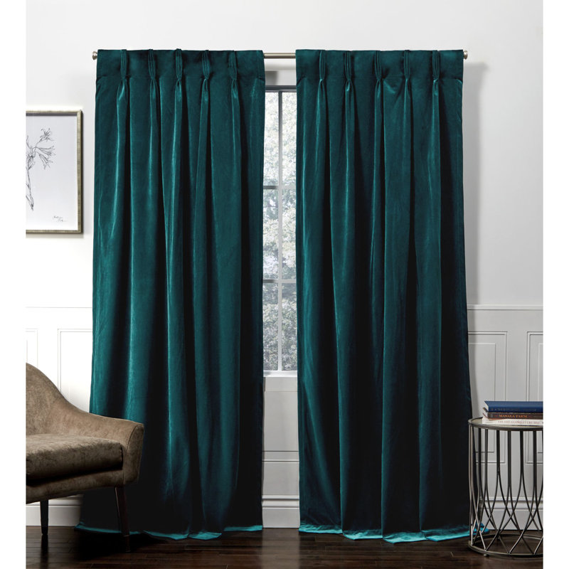 Panneau de rideau obscurcissant en velours épais et épais, Bleu sarcelle, 52 po x 96 po