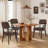 Modern Upholstered Solid Wood Dining Chair With Arms-522205013