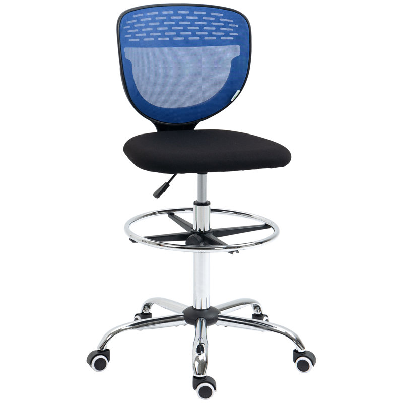 Arnis Mesh Drafting Chair, Blue/Black