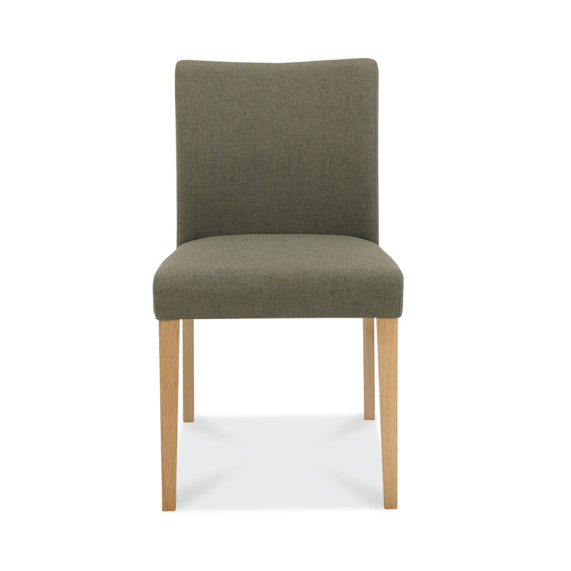 Izzie Upholstered Side Chair, Green, Oak