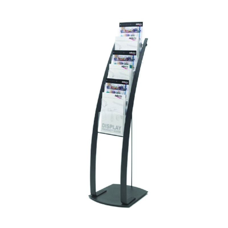 Deflecto Europe 125cm H Magazine Rack, Black
