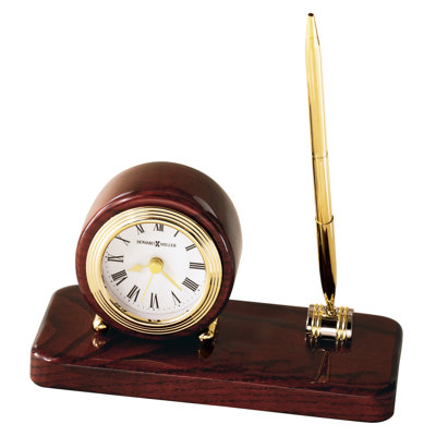 Traditional Analogue Rosewood Quartz Movement / Crystal Tabletop Clock in Rosewood