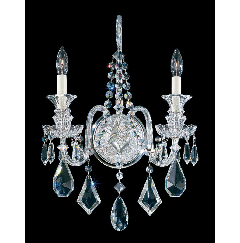Hamilton 2 - Light Candle Wall Light, Clear / Silver