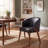 Upholstered Dining Chair with Wooden Legs-1137164247