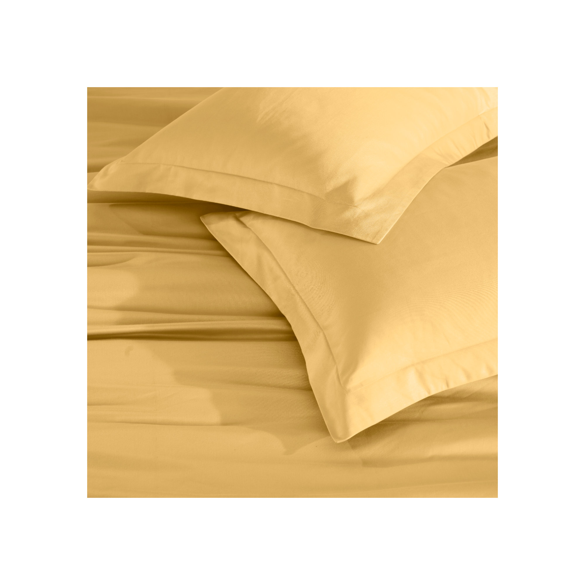 Cotton Duvet Cover Set, Gold, King/California King Duvet Cover + 2 King Shams
