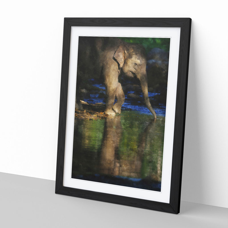 Elephant Vol.4 - Picture Frame Graphic Art, 48cm H x 36cm W x 2cm D, Black Framed