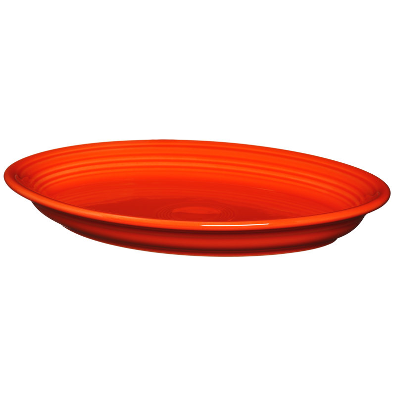 Plat de service ovale Fiesta Serveware, Coquelicot, H 1,75 po x l 13,62 po x L 13,62 po