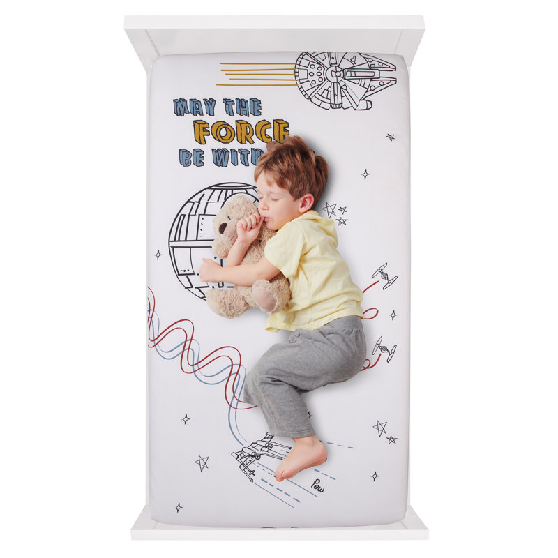 Drap-housse pour lit de bébé standard NoJo Star Wars May The Force Be With You