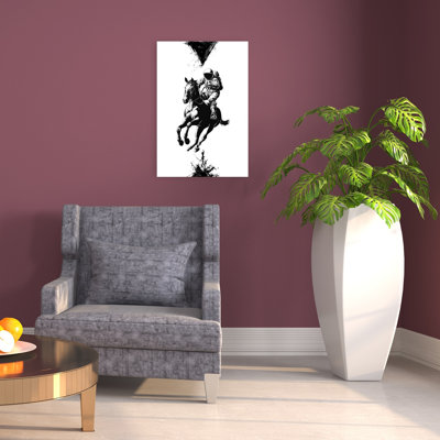Art mural cheval cosmique abstrait moderne