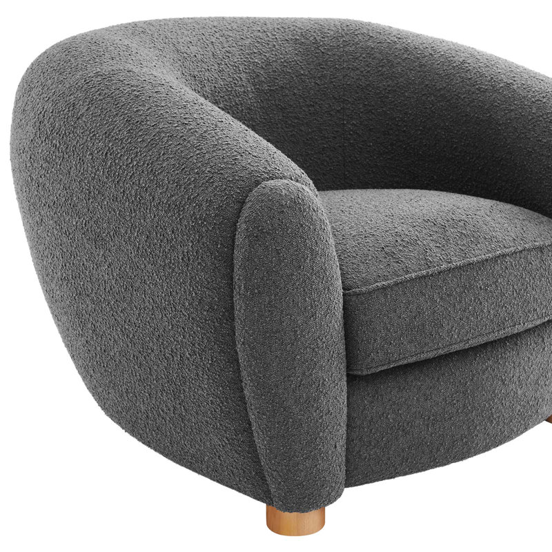 Fauteuil Abundant Boucle, Velours gris