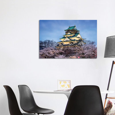 Osaka Castle In Spring by Jan Becke - Wrapped Canvas Print