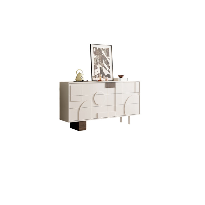 Armoire d'entrée en pin de style crème, H 35,4 po x l 47,2 po x P 15,7 po
