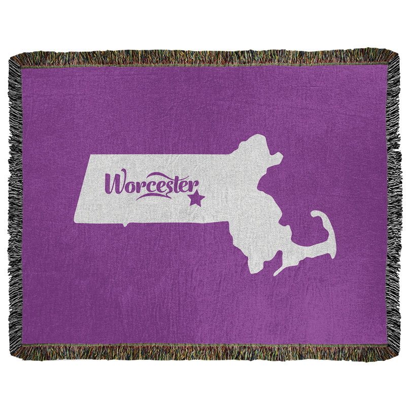 Jeté en coton tissé worcester massachusetts, l 37 po x L 52 po, Violet