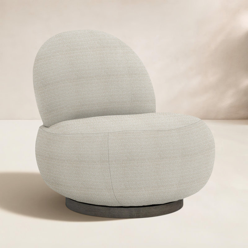 Caicos Outdoor Swivel Lounge Chair, Light Grey Vinyl 6503-010