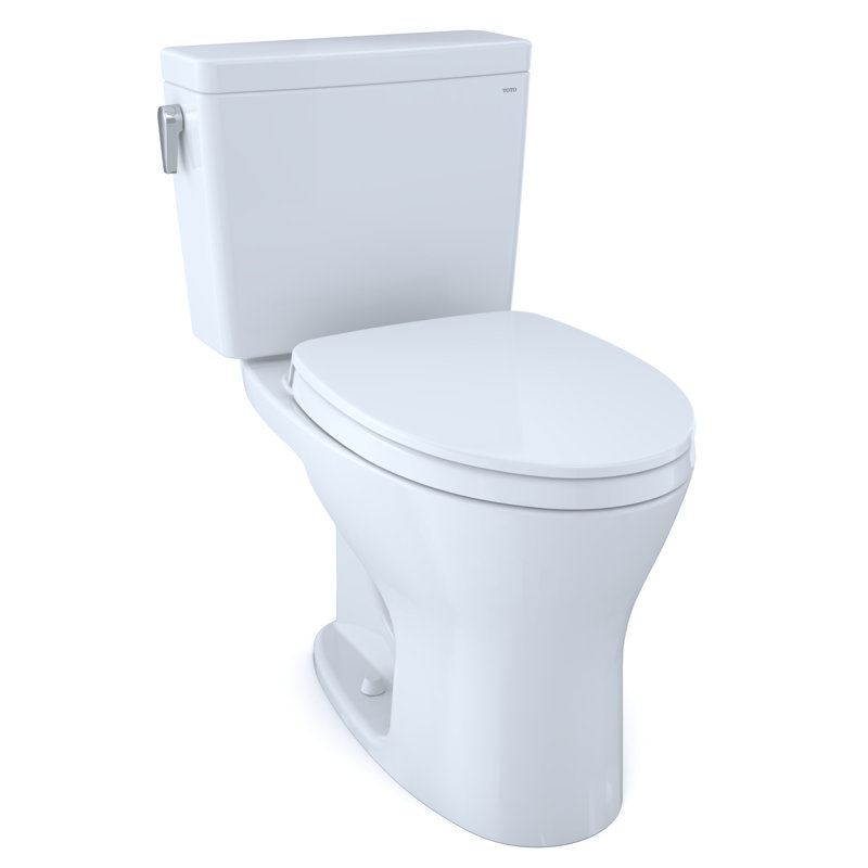 Drake® Two-Piece Elongated Dual Flush 1.28 and 0.8 GPF Universal Height Dynamax Tornado Flush® Toilet for 10 Inch Rough-In with CEFIONTET®, Wax Ring, and Softclose Seat, Washlet+ Ready