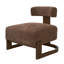 Fauteuil lounge Solven de style moderne du milieu du siècle, sans accoudoirs, avec piètement en bois courbé et coussin de dossier cylindrique, idéal pour le salon ou le coin lecture.-135338025-135338028