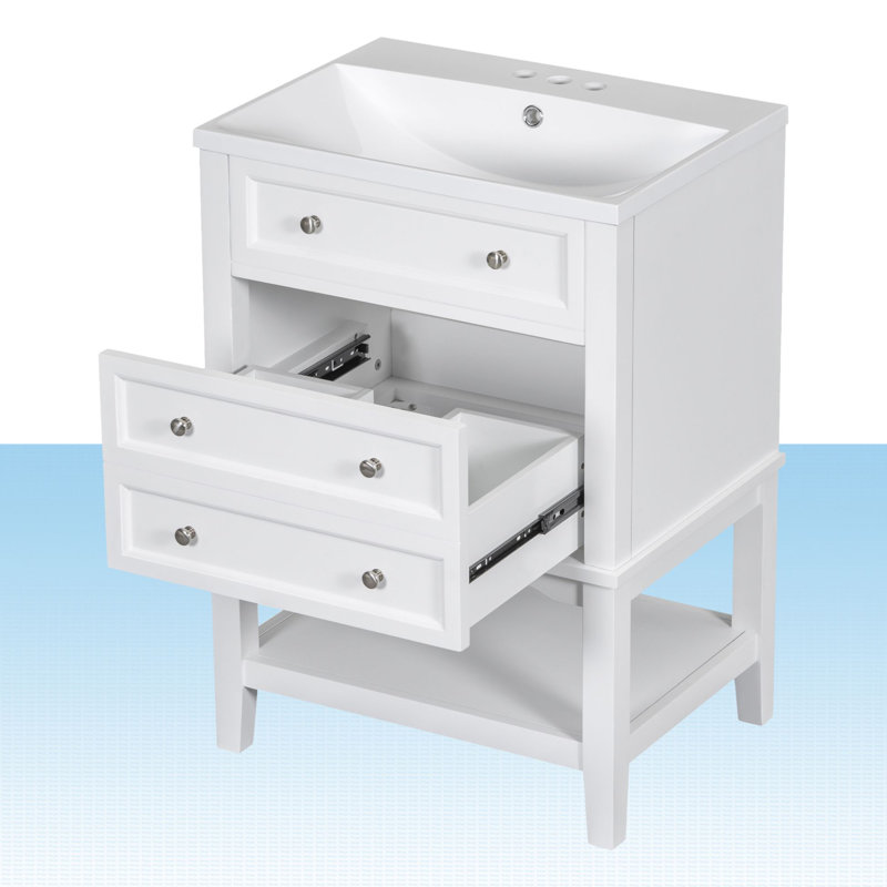 Ensemble de meuble-lavabo simple 24 po avec plateau en céramique Sabata
