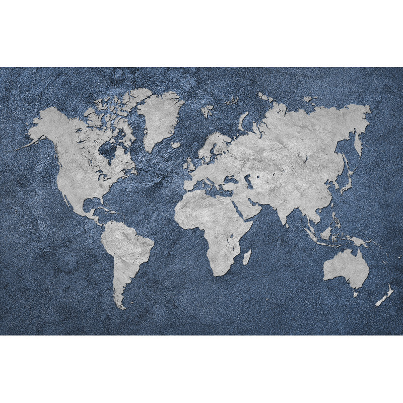 Map Of The World - Wrapped Canvas Print, 51cm H x 76cm W x 3.8cm D
