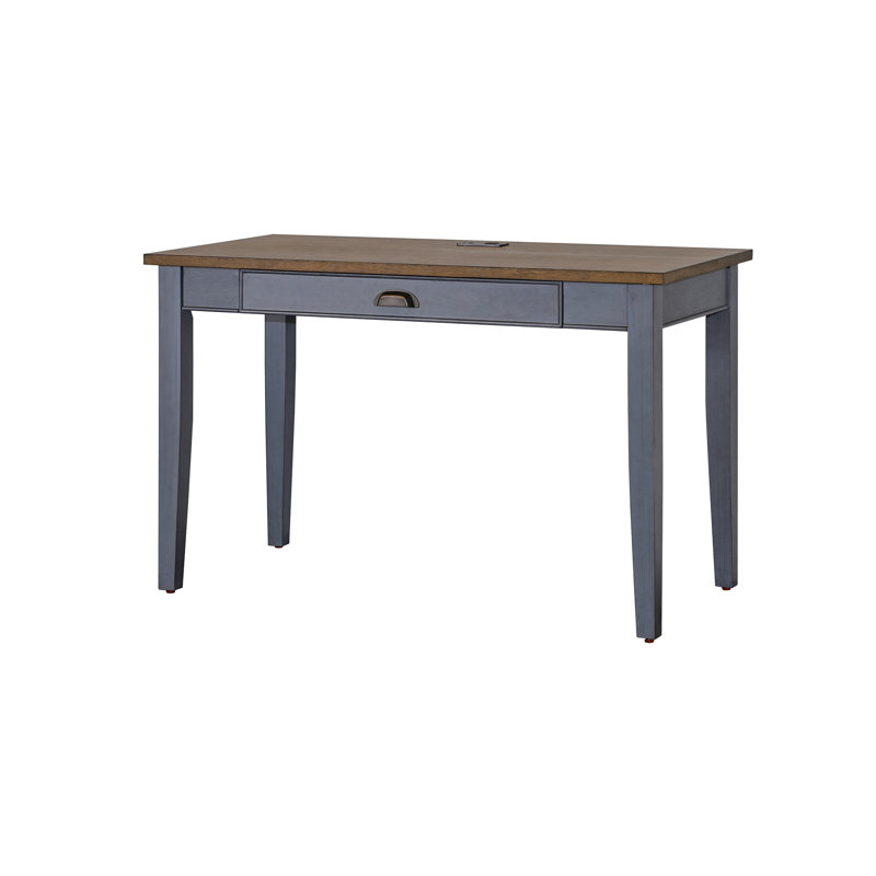 Bureau Vivienne avec prises intégrées, Bleu cendré