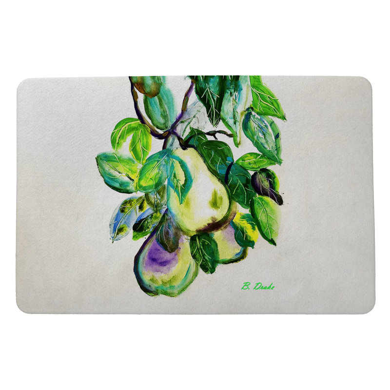 Tapis de porte d'extérieur antidérapant Pears 50 po x 30 po