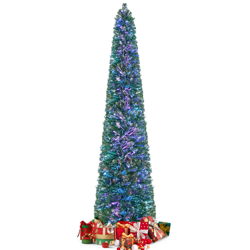 Arbre de Noël illuminé pin artificiel, Remise en plastique l 8 pi