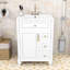Meuble-lavabo autoportant élégant avec rangement intelligent et lavabo-677012443