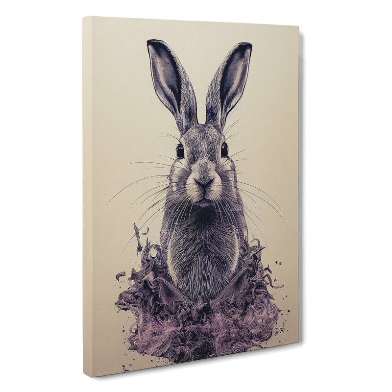 Mysterious Hare - Wrapped Canvas, 76cm H x 50cm W x 3cm D